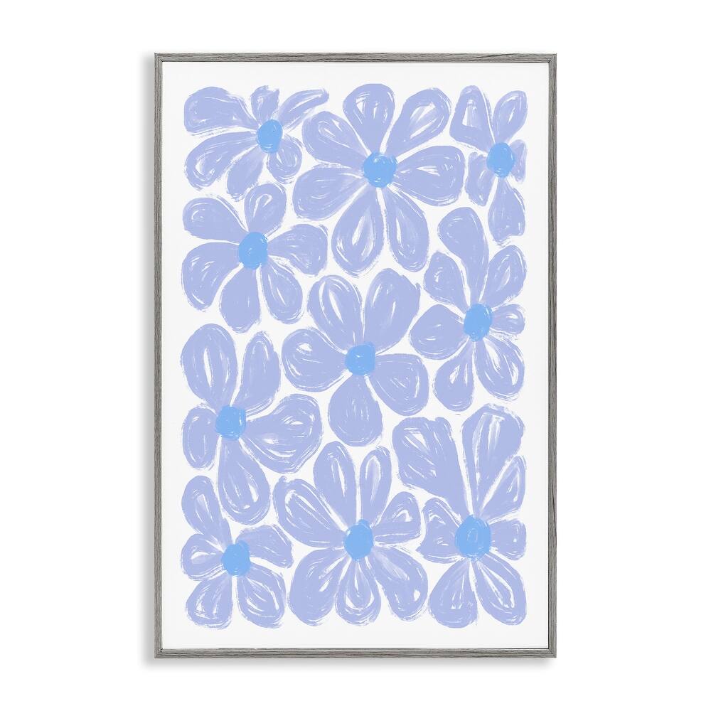 Stupell Blue Blooms Patterned Framed Giclee Art Design By Martina Pavlova