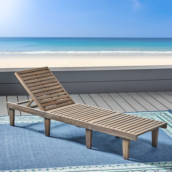 Christopher knight home ariana acacia outdoor wood chaise lounge with cushion 2025