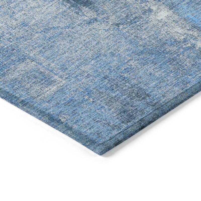 Machine Washable Indoor/ Outdoor Abstract Imprints Chantille Rug