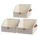 preview thumbnail 1 of 5, Trapezoid Closet Storage Bins, Foldable Fabric Organizer Baskets with Handles (Set of 3) - 7.75'' H X 11.5'' W X 11.5'' D Brown