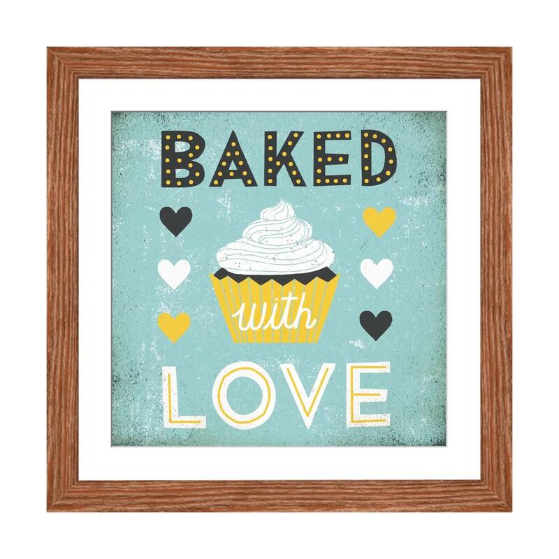 iCanvas "Retro Diner (Baked with Love)" by Michael Mullan - Walnut - 16x16x1