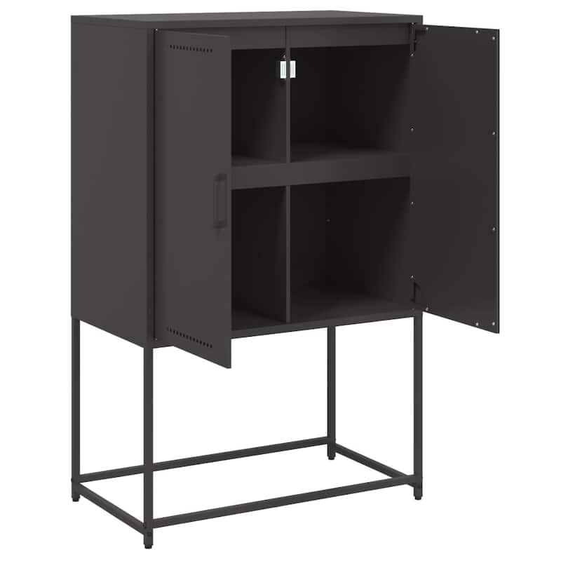 vidaXL Highboard Storage Side Cabinet Cupboard Living Room Furniture Steel - 26.9 x 26.9 x 42.1