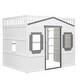 preview thumbnail 4 of 7, White+Gray Elegant Pine Wood Full Size Loft Bed with Ladder, Solid Construction