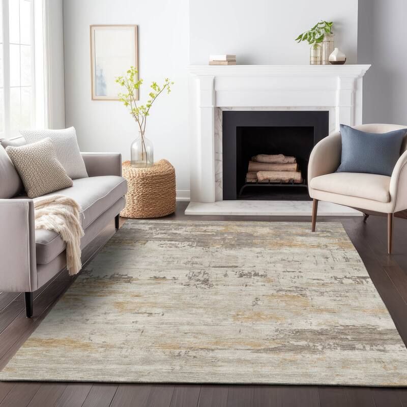 Machine Washable Indoor/Outdoor Abstract Allure Chantille Rug