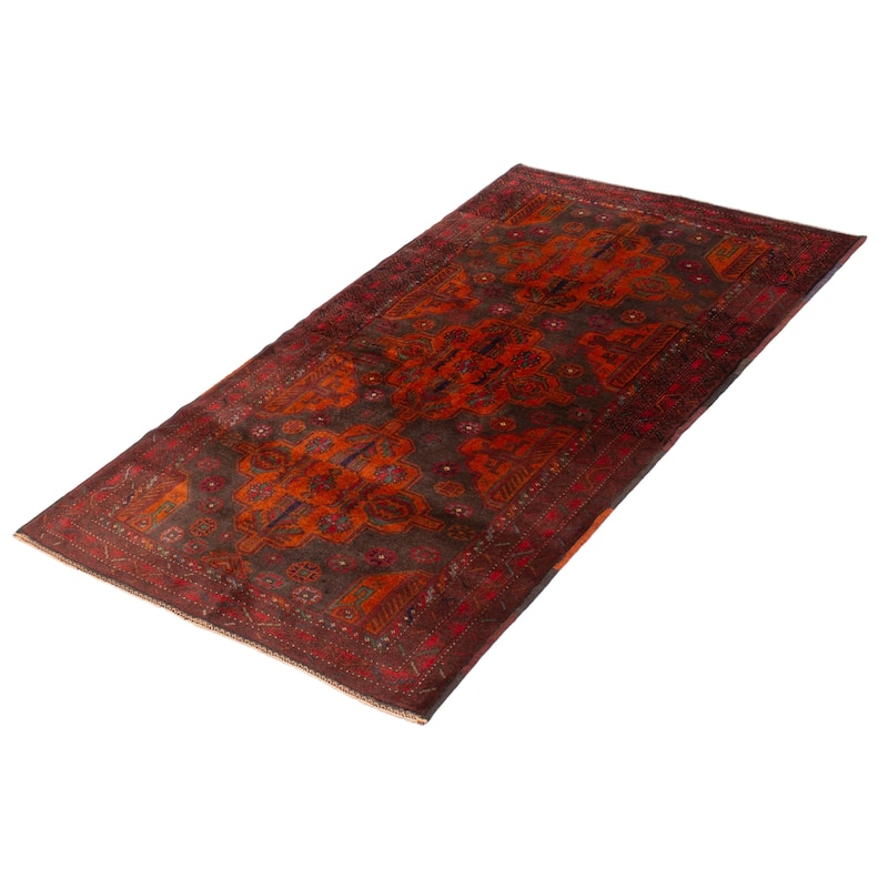 Teimani Burnt Orange Rug 3'9" x 6'11" - 3'9 x 6'11