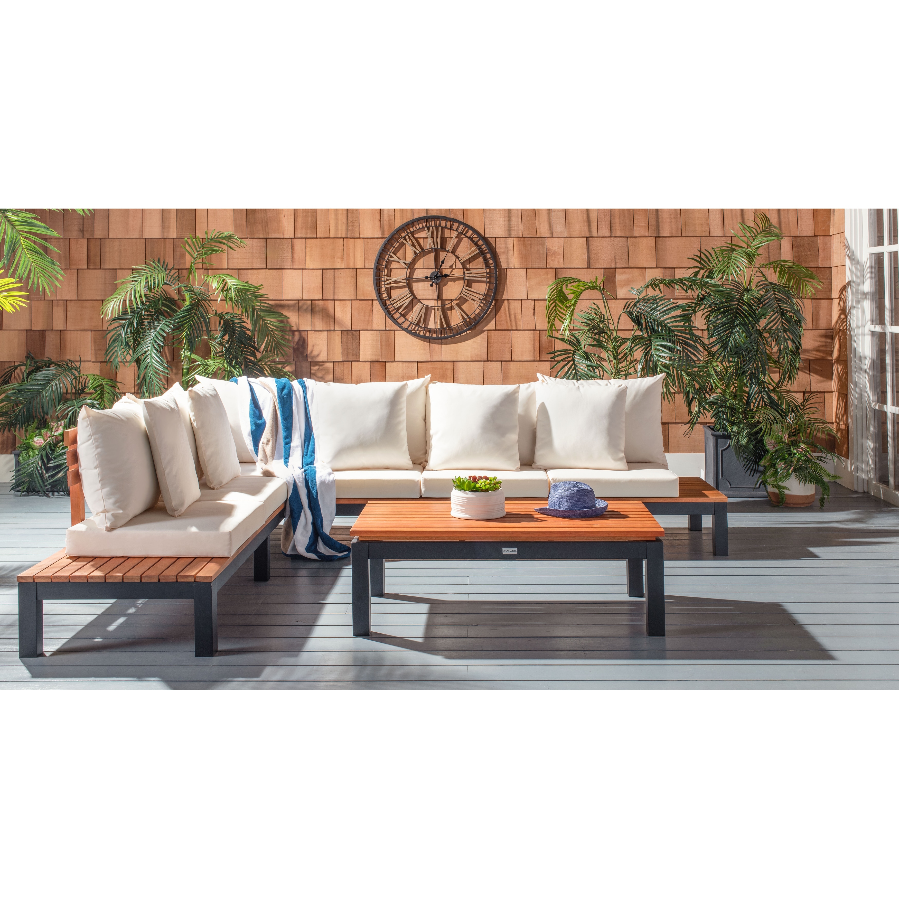 SAFAVIEH Outdoor Living Fristal 3 Piece Living Set On Sale Bed