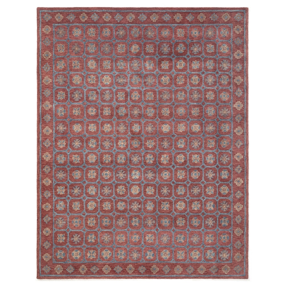 Terra by Obeetee Reverie Echo Deep Red Rug