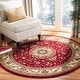 preview thumbnail 9 of 55, SAFAVIEH Lyndhurst Eeuwkje Traditional Oriental Rug 5'3" Round - Red/Ivory