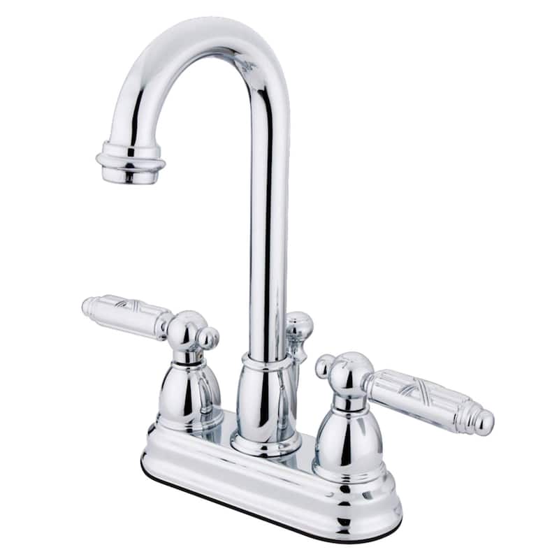 Kingston Brass Vintage 1.2 GPM Deck Mounted Bathroom Faucet with Lever - Polished Chrome
