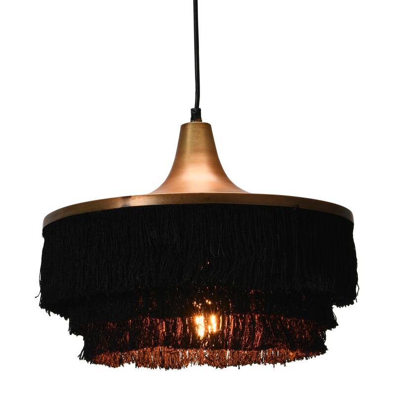 Modern Boho Metal Ceiling Light with Fringe