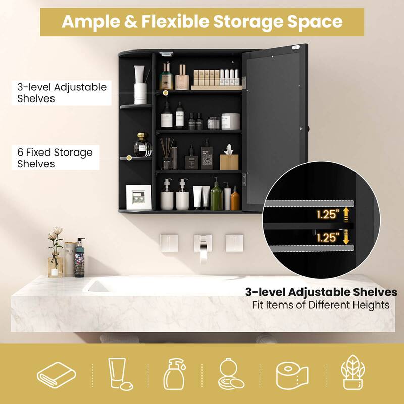 Costway Multipurpose Wall Surface Bathroom Storage Medicine Cabinet