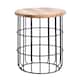 Auxon Side End Table With Sturdy Metal Cage Base - 15.70" x 15.70" x 17.71"
