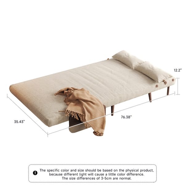 dimension image slide 11 of 22, JASIWAY Modern Upholstered Convertible Sofa Bed