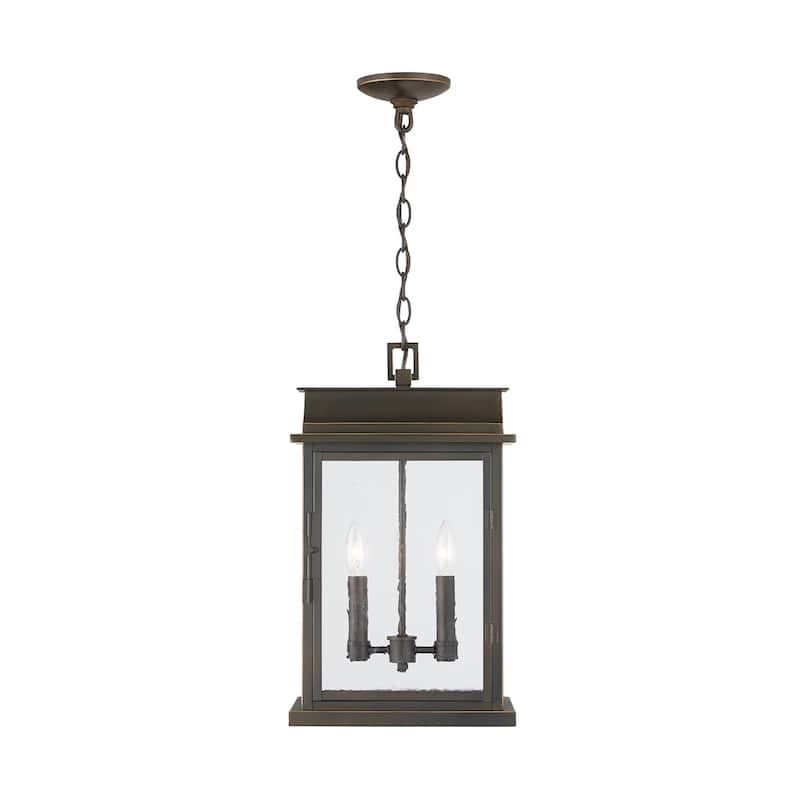 Bolton 2-light Oiled Bronze Outdoor Hanging Lantern/ Pendant