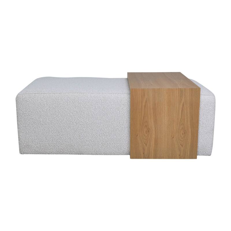 Modern Wooden and Non-Woven Fabric Bench with Detachable Table