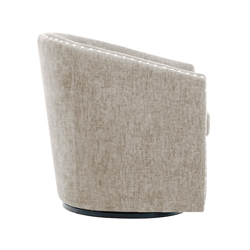 Porthos Home Wesa Swivel Fabric Upholstered Barrel Accent Chair
