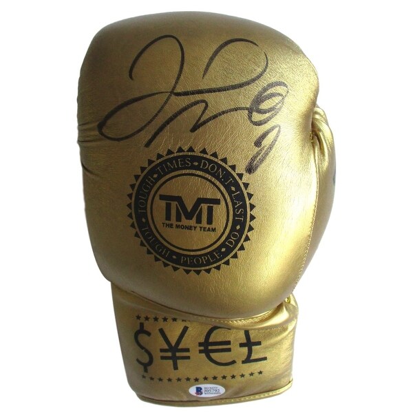 Shop Floyd Mayweather Jr Signed Gold Tmt Left Hand Boxing Glove