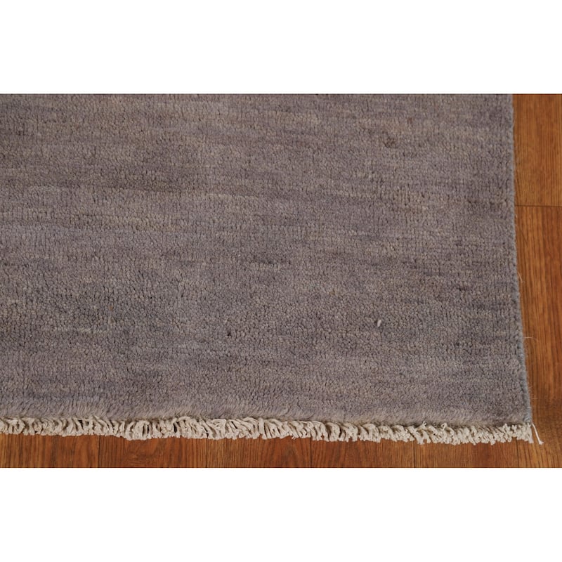 Hand Knotted Oriental 100% Wool Carpet Modern Modern Greys & Charcoal Gabbeh Area Rug - 4' 0'' X 2' 7''