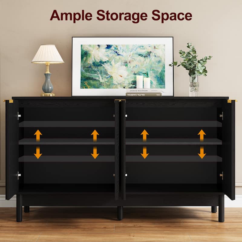 Buffet Cabinet with Doors and Adjustable Shelves
