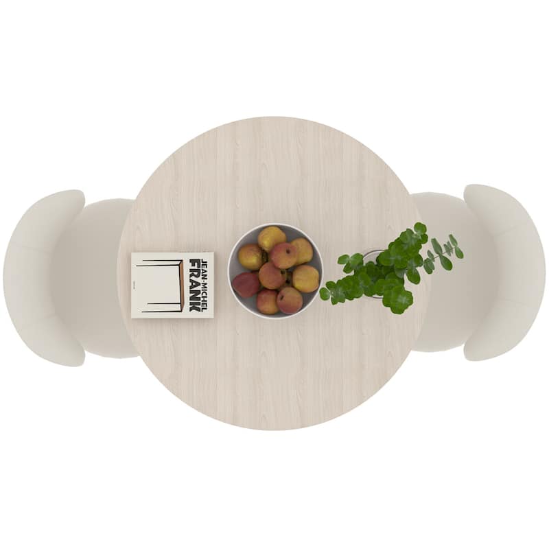 VECELO 35.43'' Round Butterfly Leg Dining Table for 4 MDF Top Kitchen Table Kitchen & Dining Room Tables
