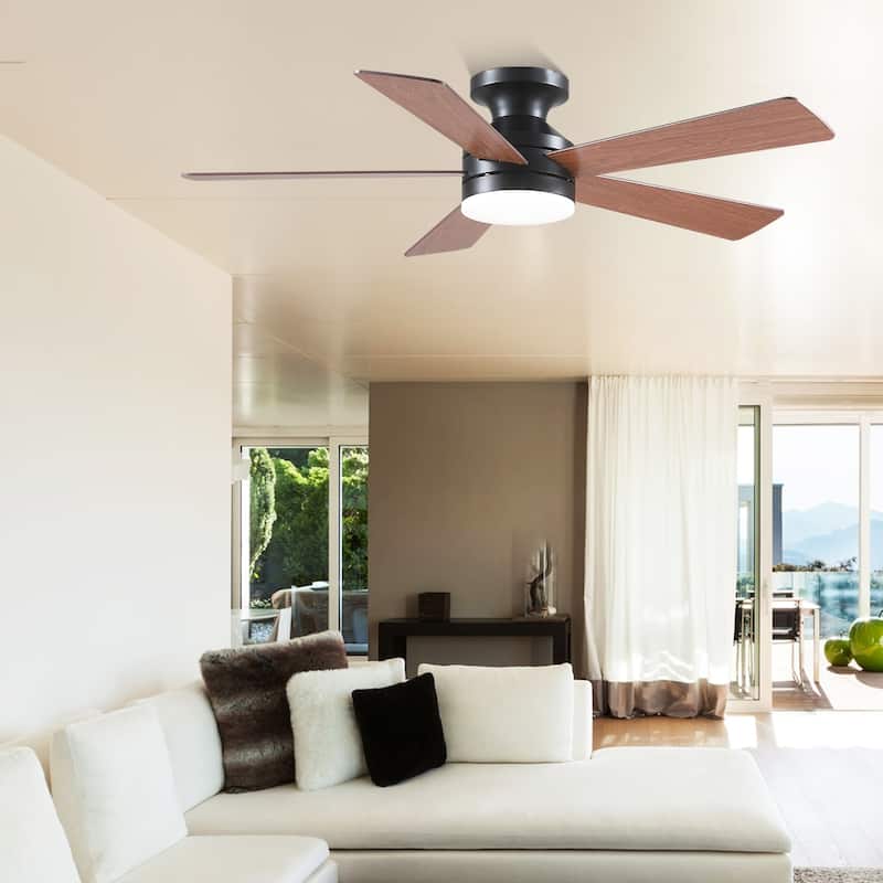 46 Inch Modern Ceiling Fan with 5 Blades Remote and APP Control for Bedroom Living Room - 46 Inches