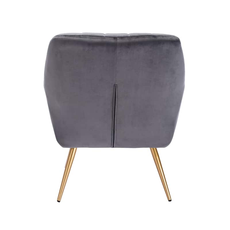 Porthos Home Hania Dining Chair, Velvet Upholstery, Gold Chrome Legs