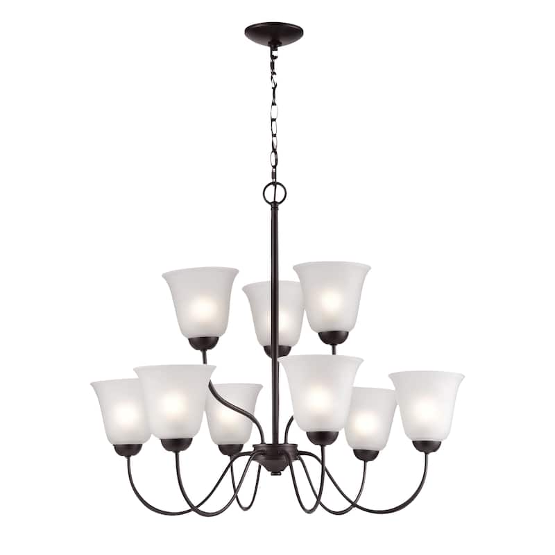 Conway 19-inch Wide 3-Light Chandelier in Oil Rubbed Bronze - 26in W x 26in D x 29in H - Bronze