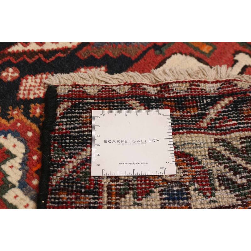 ECARPETGALLERY Hand-knotted Konya Anatolian Dark Navy, Red Wool Rug - 4'10 x 10'2