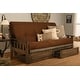 preview thumbnail 3 of 27, Somette Tucson Rustic Walnut Full-size Futon Set with Storage Drawers Suede Chocolate