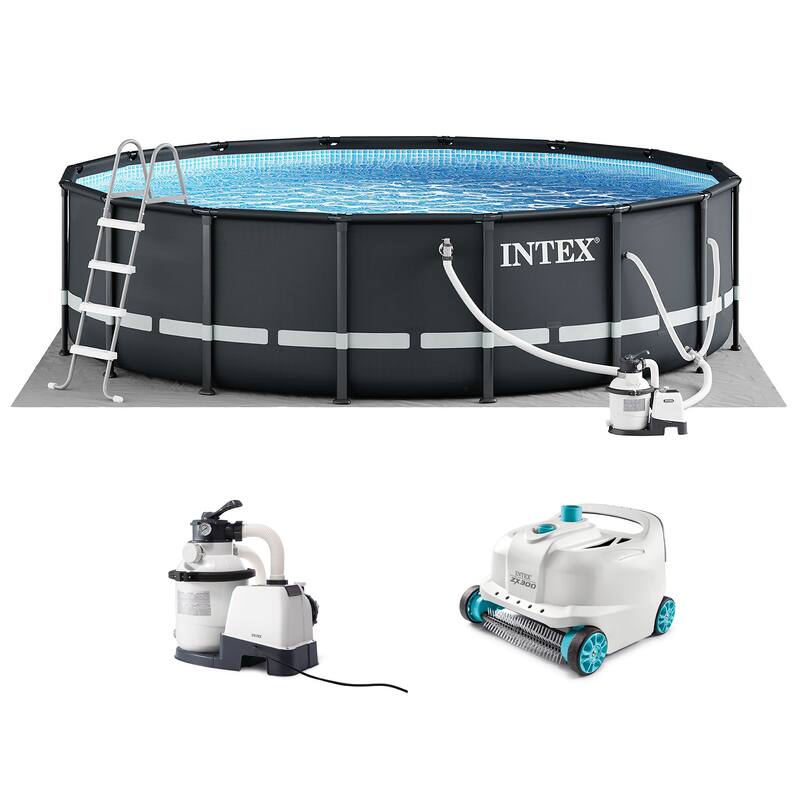 Intex Ultra XTR 16ft x 48in Round Above Ground Pool Set w/ Pump & Robot Vacuum - 217.84