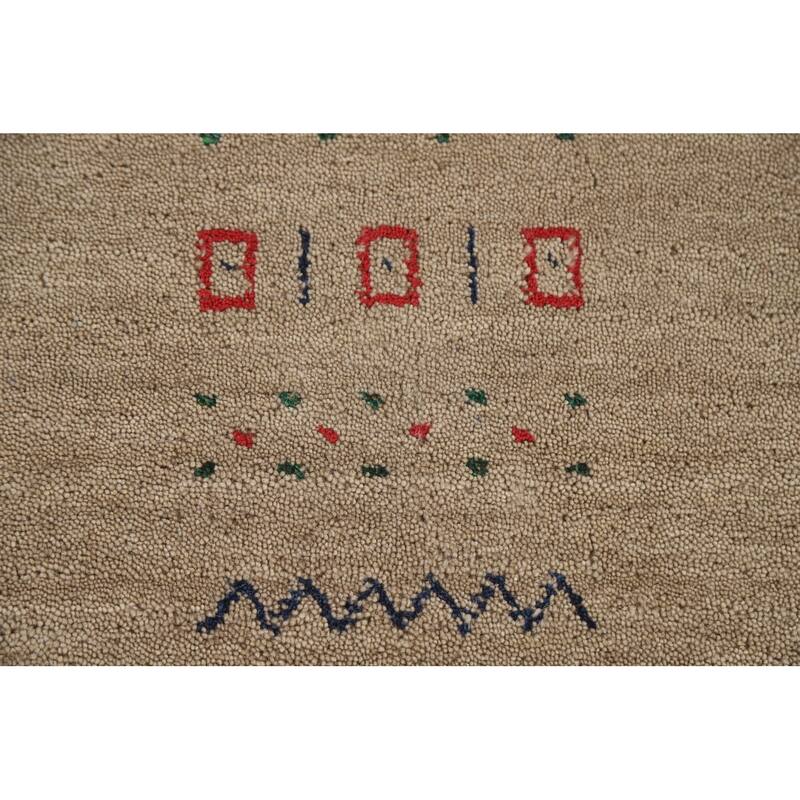 Gabbeh Indian Area Rug Handmade Wool Carpet - 7'9"x 9'10"