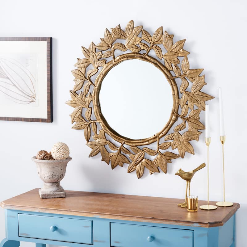SAFAVIEH Marlee 32-inch Round Antique Brass Mirror - 31.5" W x 1.8" D x 31.5" H - 32Wx2Dx32H