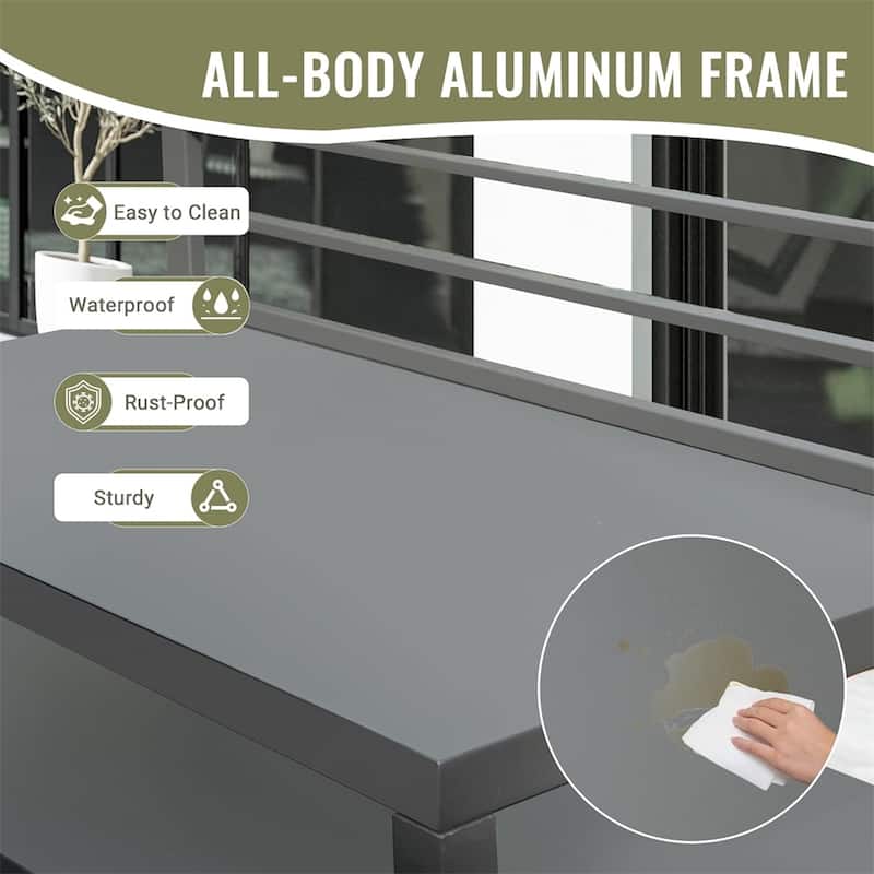 Outdoor Aluminum Kitchen Island with Storage Rack