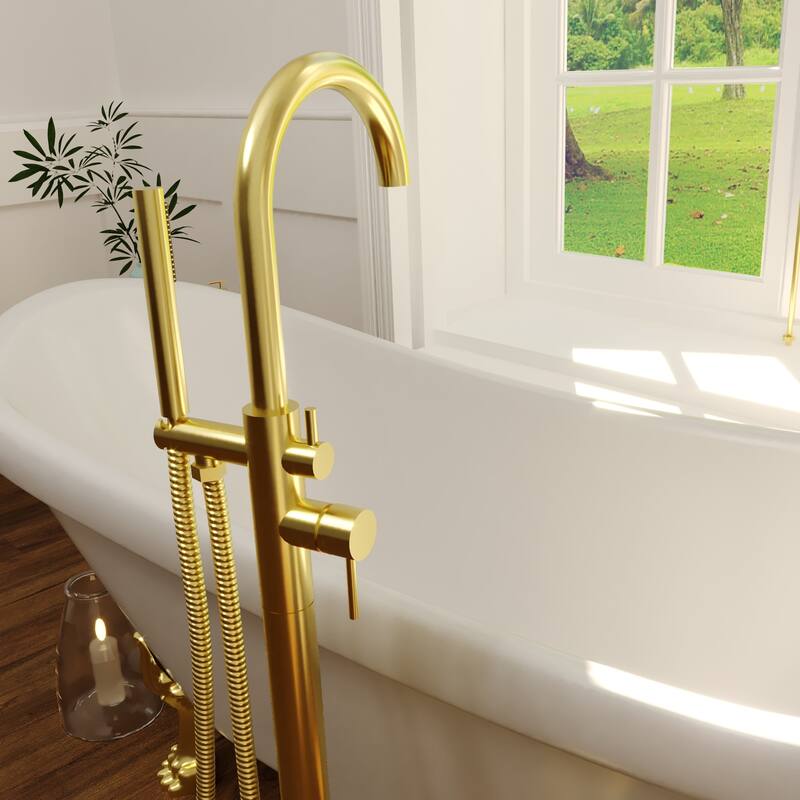 Neptune Single Handle Floor Mounted Gooseneck Freestanding Tub Filler