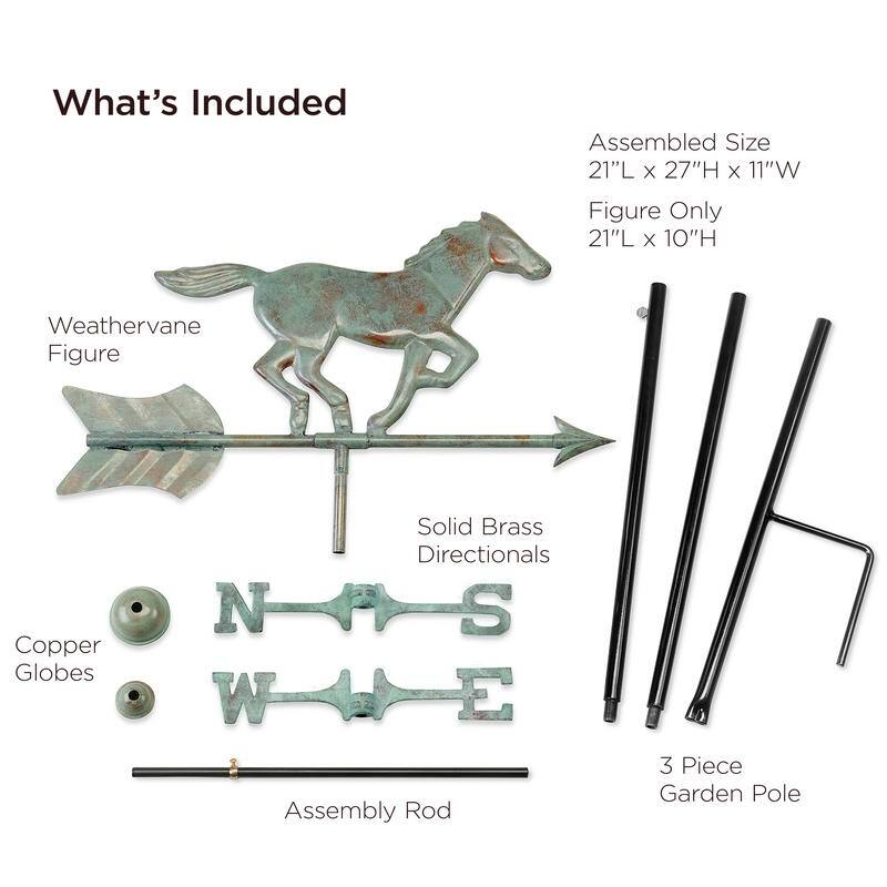 Horse Garden Weathervane with Garden Pole by Good Directions