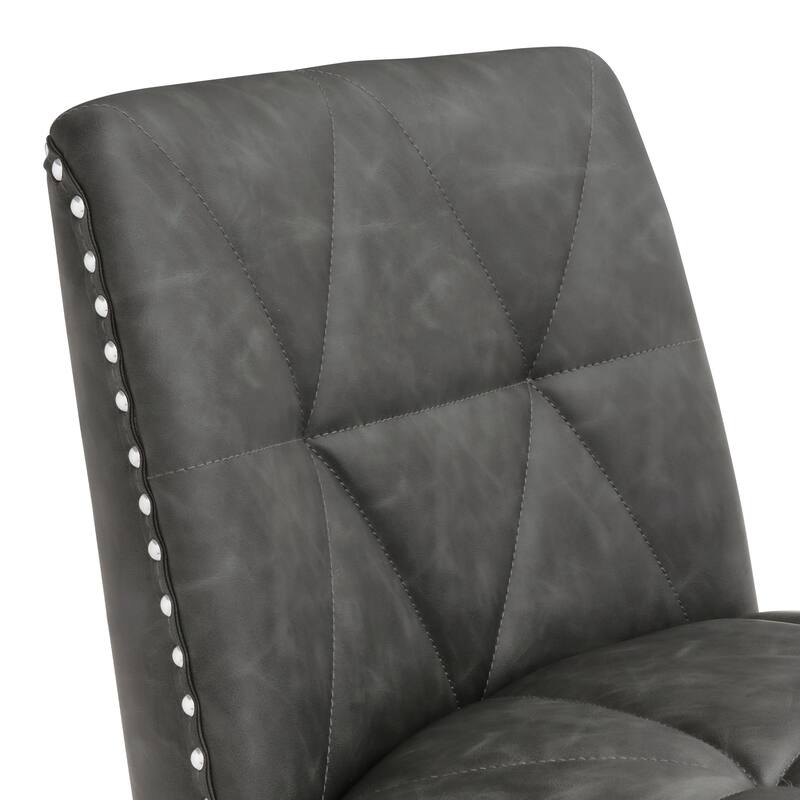 Modern 26.in Armless Barstool Metal Frame Low Back Counter Height Upholstered Bar Stool