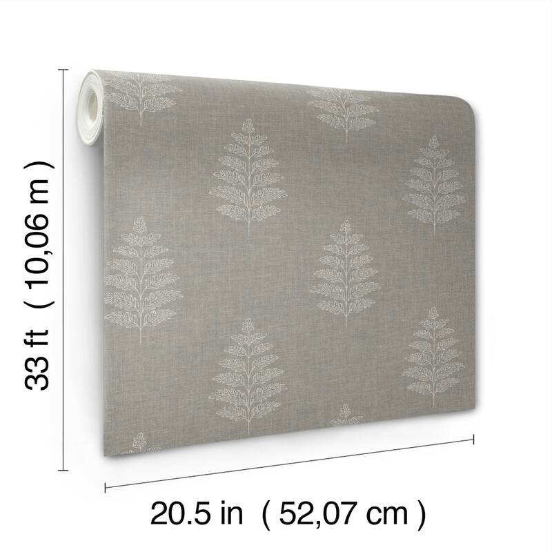 Chesapeake Frond Charcoal Leaf Wallpaper