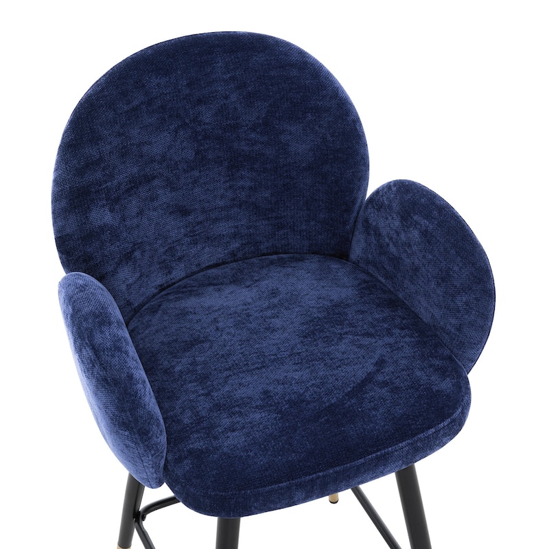 Upholstered Swivel Counter Stools with Arms Set of 2 - 38.6"H * 22.83"W * 22.83"D