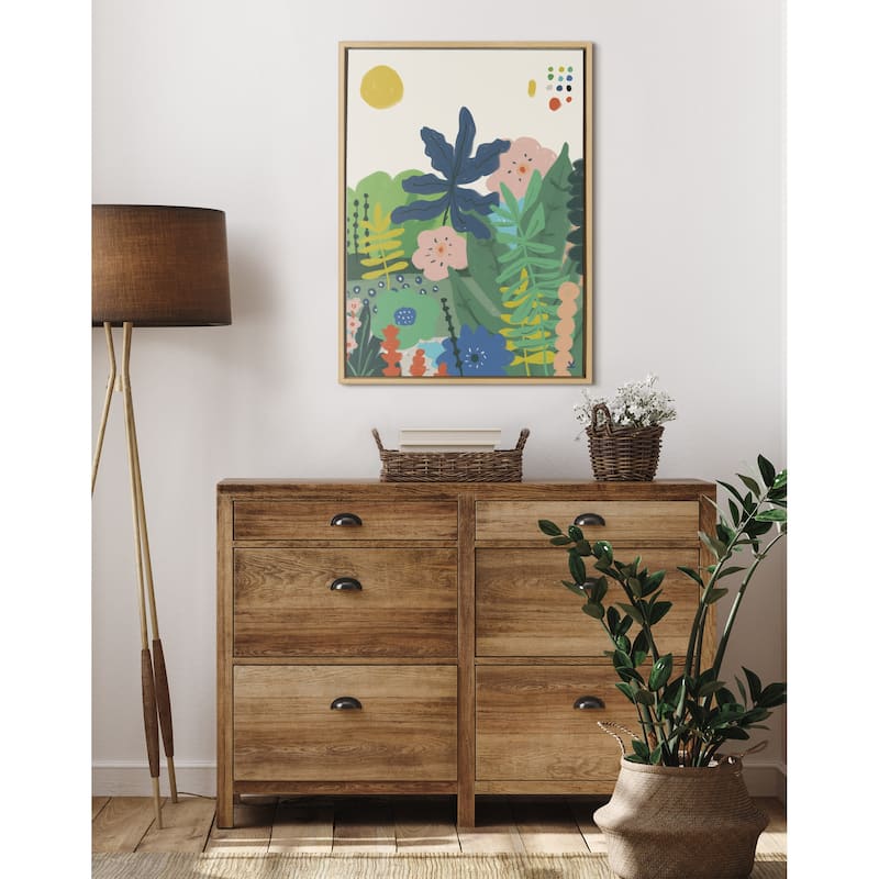 Kate and Laurel Sylvie Zen Garden 1 Framed Canvas by Kelly Knaga