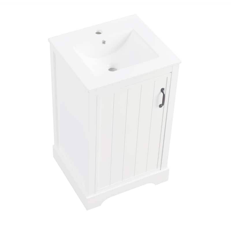 Roomfitters 20" Bathroom Vanity with Sink Cabinet with Soft Closing Door Storage Rack Adjustable Shelf MDF Frame