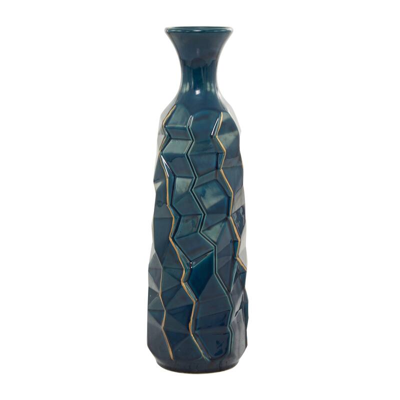 Blue Modern Smooth Glazed Stoneware Vase