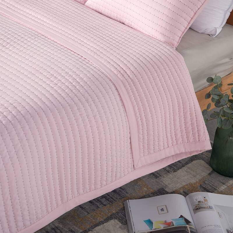 KASENTEX Quilt Set Soft Bedspread - Light Weight, Stone Washed, Down Alternative Fill, Machine Washable
