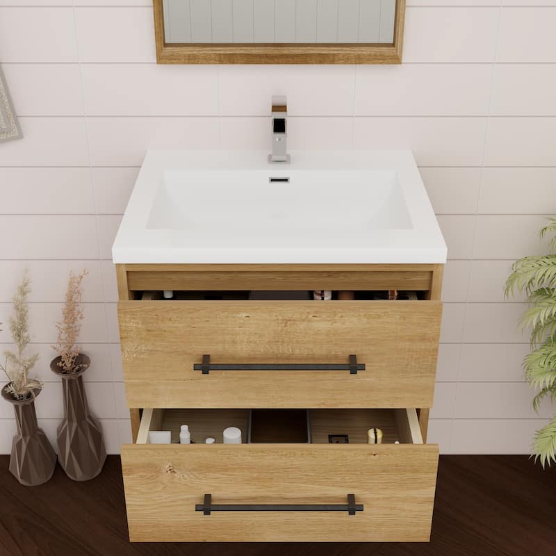 Victoria 24'' Wall-mounted Vanity with Reinforced Acrylic Sink - 23.5
