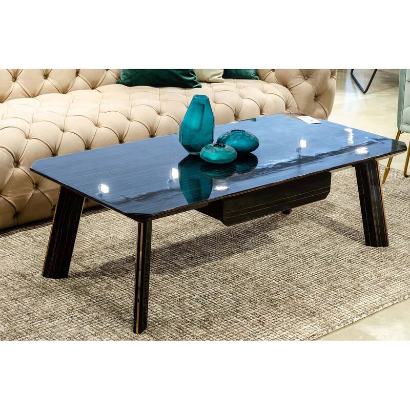 Modrest Chadwick Modern Ebony & Rosegold Coffee Table