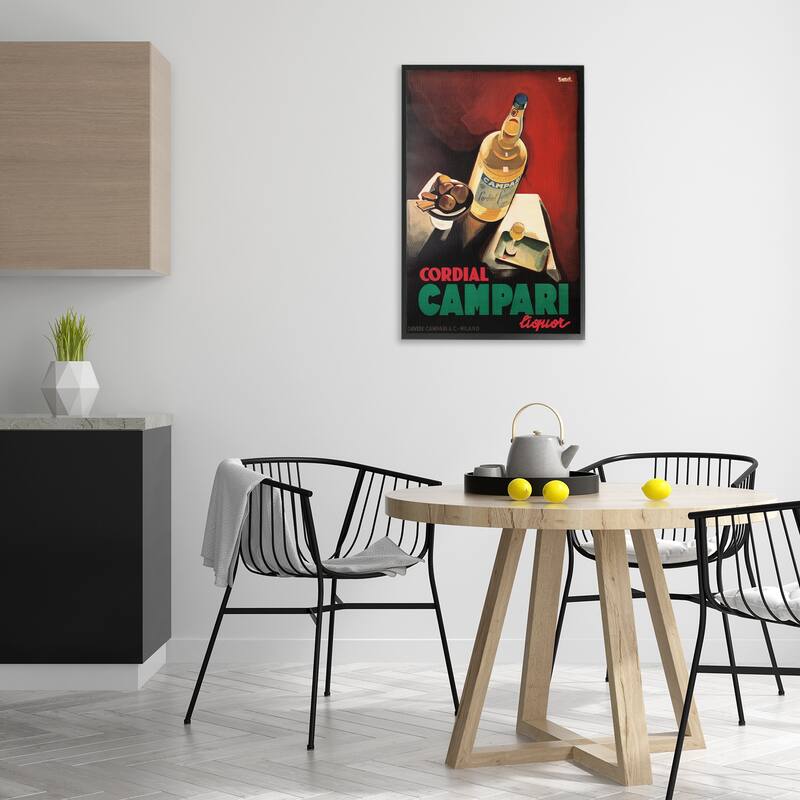 Stupell Vintage Campari Wine Framed Giclee Art Design By Marcus Jules