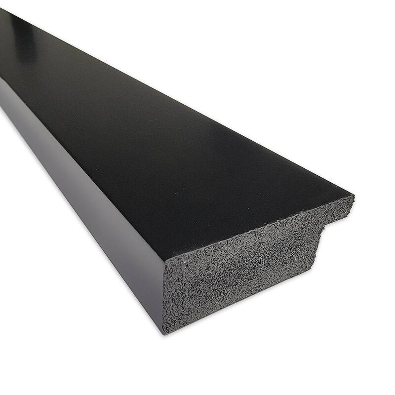 Brushed Non-Beveled Framed Full-Length Floor Leaner Mirror - Brushed Black - Glass Size 24x60