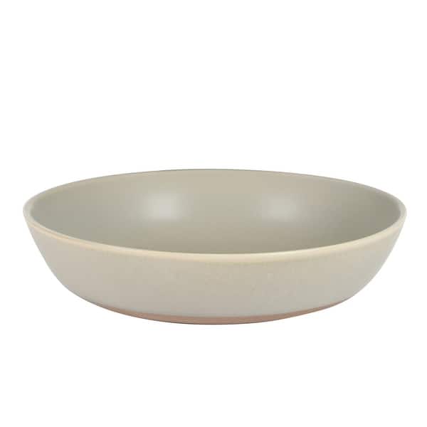 Gibson Elite Laguna Bliss 16 Piece Stoneware Reactive Glaze (Service for 4) Ceramic Plates and Bowls Dinnerware Set - Matte Green/Terracotta Bottom