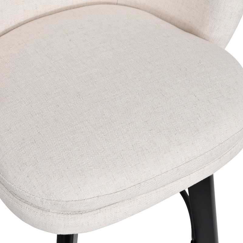Modern 28" H Wood Swivel Barstool with Faux Double Layer Upholstered