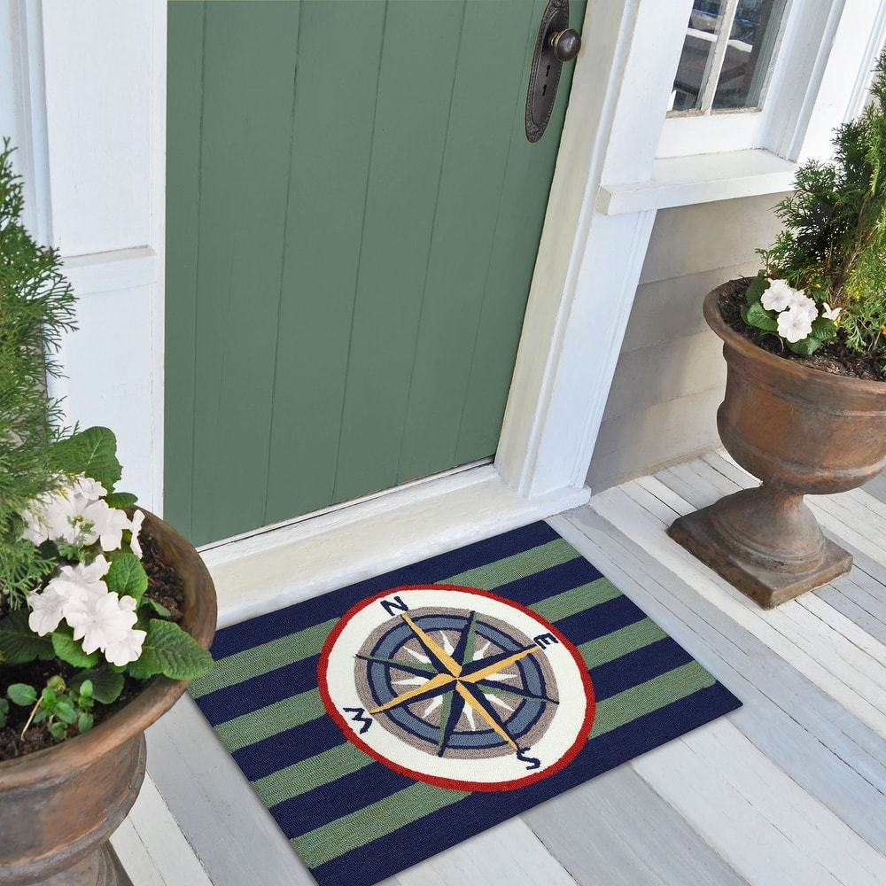 Liora Manne Frontporch Striped Compass Indoor/Outdoor Rug
