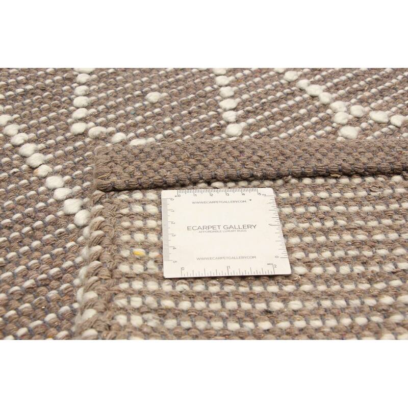 ECARPETGALLERY Braid weave Sienna Brown Wool Rug - 5'0 x 8'1